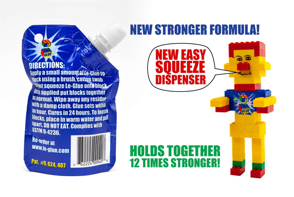Lewis Drug - Stick your blocks together with this non-permanent solution,  Le-Glue. Never have your creation fall apart again…unless YOU want it to.  Safe to use with all building blocks including Lego®